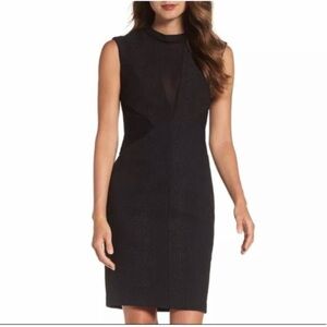 Bardot Croc Panel Dress Black